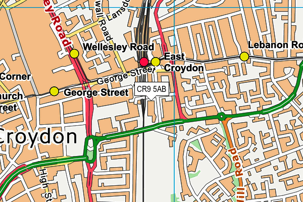 CR9 5AB map - OS VectorMap District (Ordnance Survey)