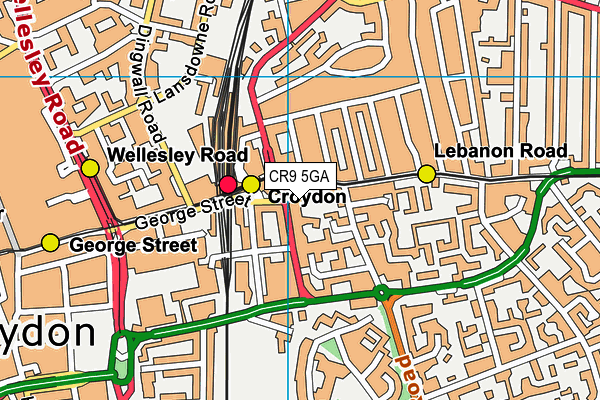 CR9 5GA map - OS VectorMap District (Ordnance Survey)