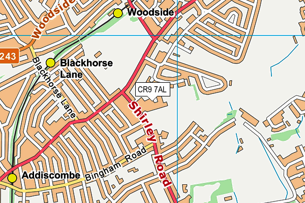 Oasis Academy Shirley Park map (CR9 7AL) - OS VectorMap District (Ordnance Survey)
