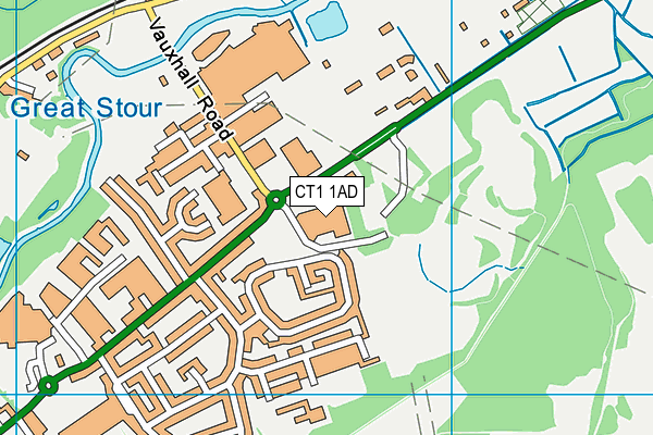 CT1 1AD map - OS VectorMap District (Ordnance Survey)