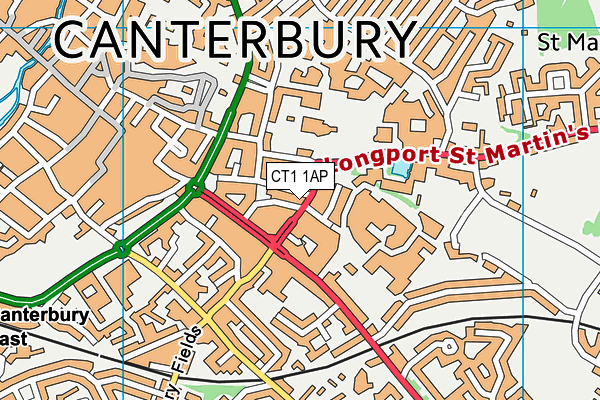 CT1 1AP map - OS VectorMap District (Ordnance Survey)