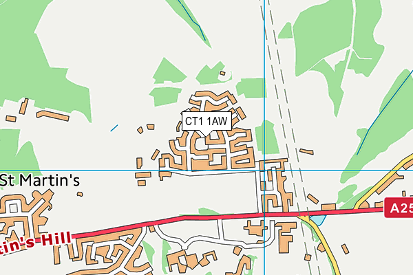 CT1 1AW map - OS VectorMap District (Ordnance Survey)