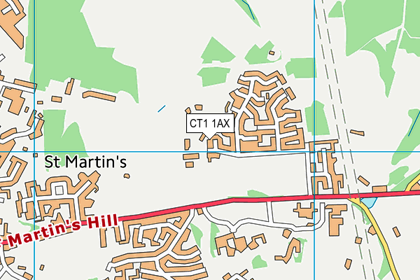 CT1 1AX map - OS VectorMap District (Ordnance Survey)