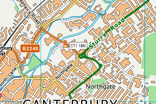 CT1 1BN map - OS VectorMap District (Ordnance Survey)