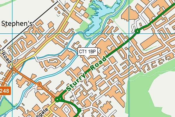 CT1 1BP map - OS VectorMap District (Ordnance Survey)