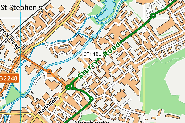 CT1 1BU map - OS VectorMap District (Ordnance Survey)