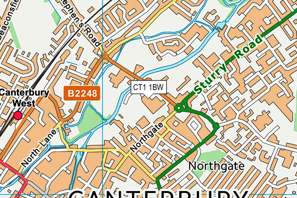 CT1 1BW map - OS VectorMap District (Ordnance Survey)