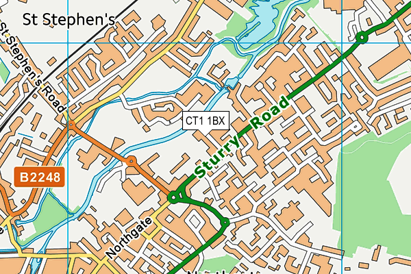 CT1 1BX map - OS VectorMap District (Ordnance Survey)