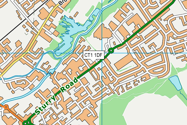CT1 1DF map - OS VectorMap District (Ordnance Survey)
