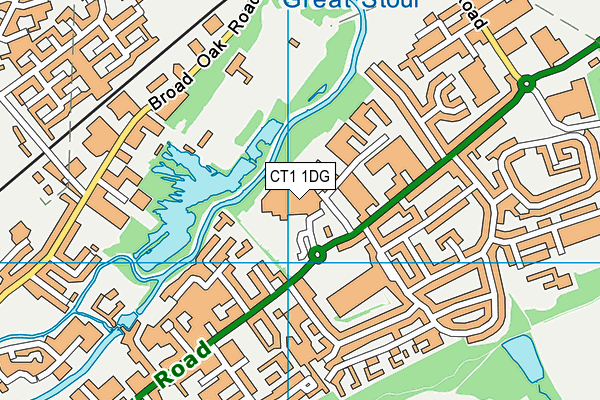 CT1 1DG map - OS VectorMap District (Ordnance Survey)