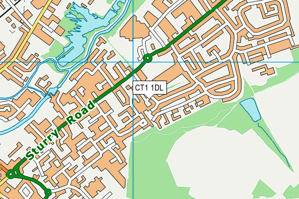 CT1 1DL map - OS VectorMap District (Ordnance Survey)