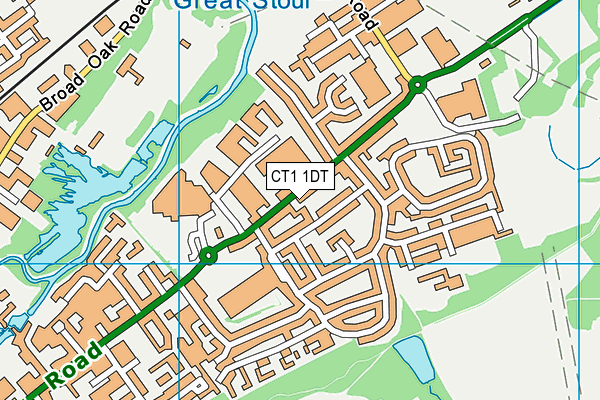 CT1 1DT map - OS VectorMap District (Ordnance Survey)