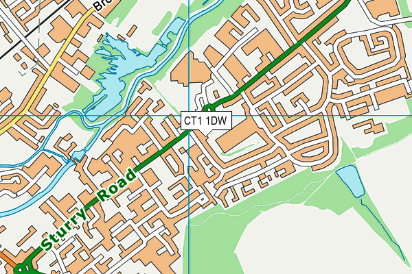 CT1 1DW map - OS VectorMap District (Ordnance Survey)