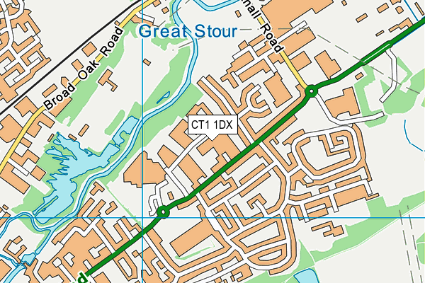CT1 1DX map - OS VectorMap District (Ordnance Survey)