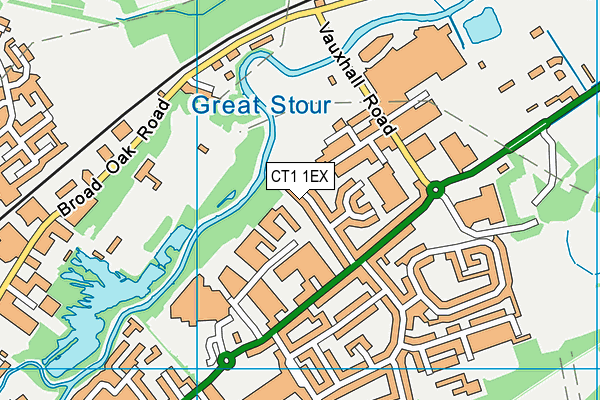 CT1 1EX map - OS VectorMap District (Ordnance Survey)