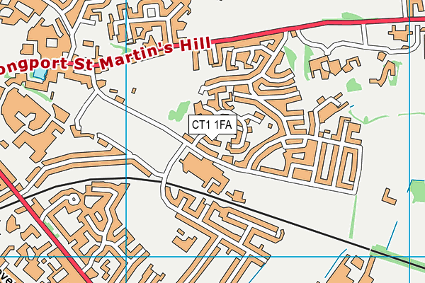 CT1 1FA map - OS VectorMap District (Ordnance Survey)