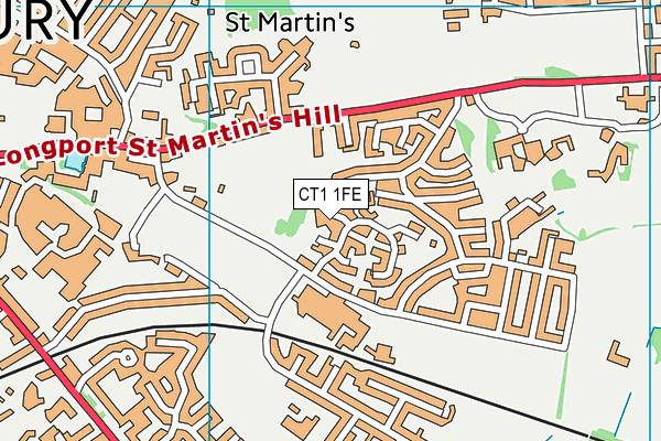 CT1 1FE map - OS VectorMap District (Ordnance Survey)