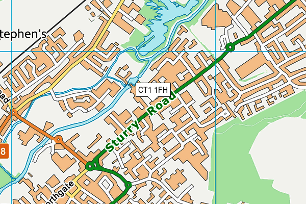 CT1 1FH map - OS VectorMap District (Ordnance Survey)