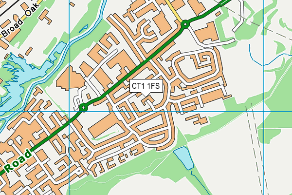 CT1 1FS map - OS VectorMap District (Ordnance Survey)
