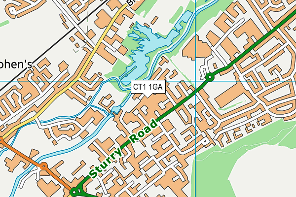CT1 1GA map - OS VectorMap District (Ordnance Survey)