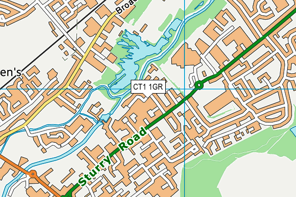 CT1 1GR map - OS VectorMap District (Ordnance Survey)