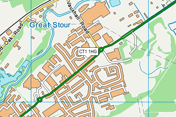 CT1 1HG map - OS VectorMap District (Ordnance Survey)