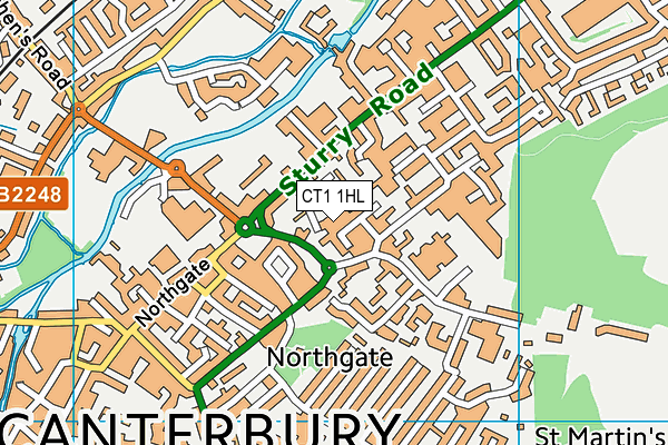 CT1 1HL map - OS VectorMap District (Ordnance Survey)