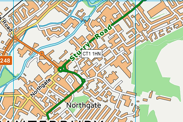 CT1 1HN map - OS VectorMap District (Ordnance Survey)