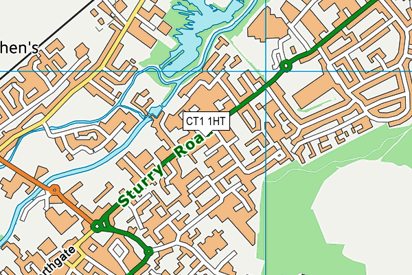 CT1 1HT map - OS VectorMap District (Ordnance Survey)