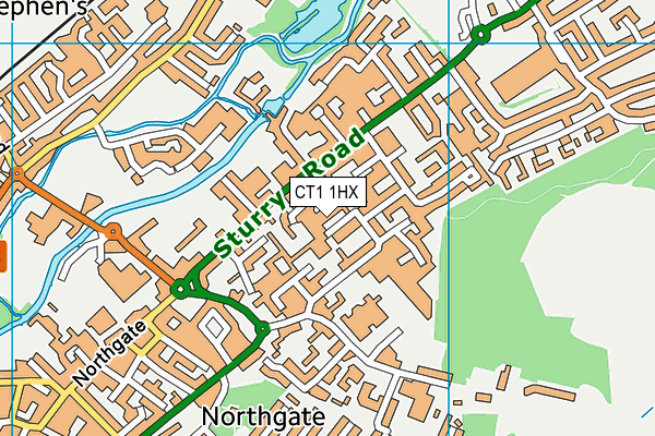 CT1 1HX map - OS VectorMap District (Ordnance Survey)