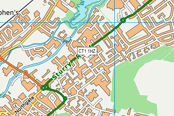 CT1 1HZ map - OS VectorMap District (Ordnance Survey)