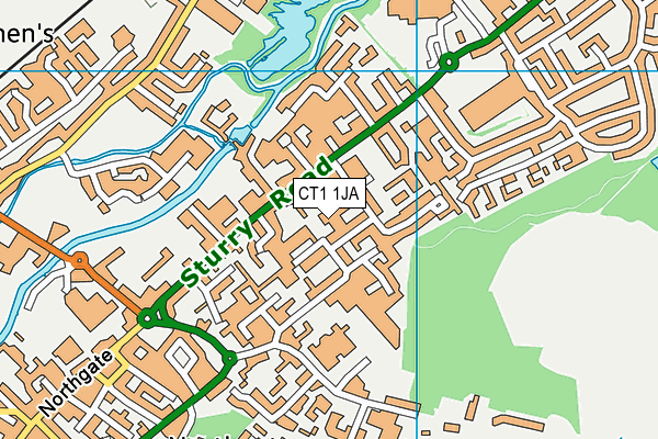 CT1 1JA map - OS VectorMap District (Ordnance Survey)