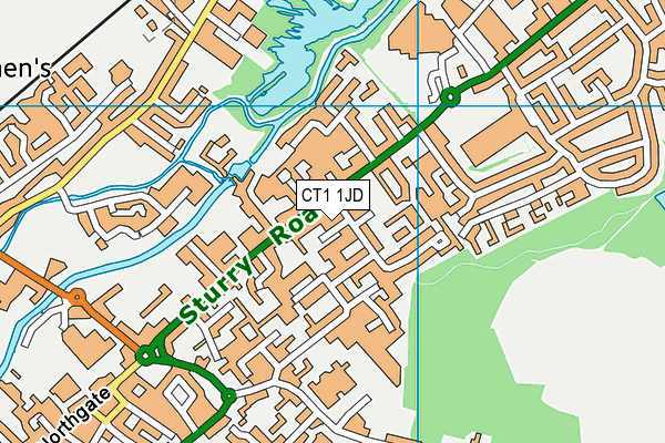 CT1 1JD map - OS VectorMap District (Ordnance Survey)