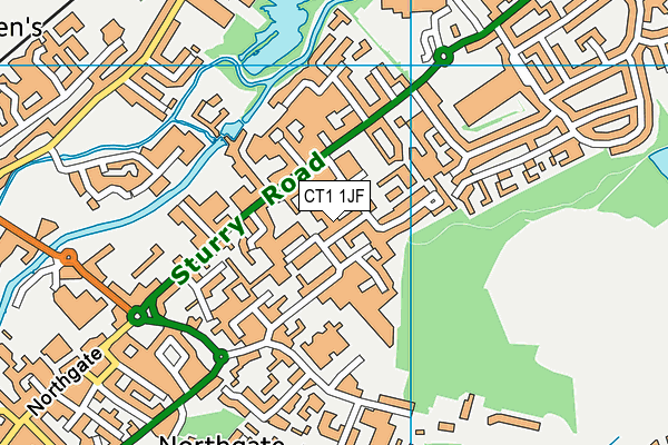 CT1 1JF map - OS VectorMap District (Ordnance Survey)