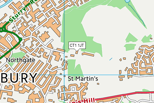 CT1 1JT map - OS VectorMap District (Ordnance Survey)