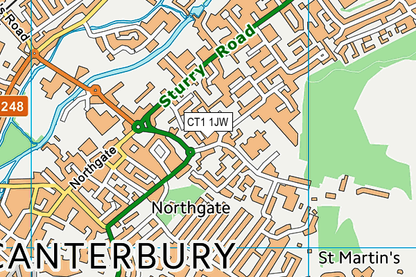 CT1 1JW map - OS VectorMap District (Ordnance Survey)