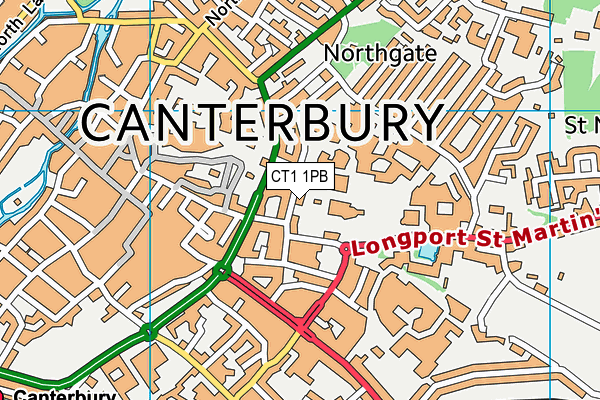 CT1 1PB map - OS VectorMap District (Ordnance Survey)