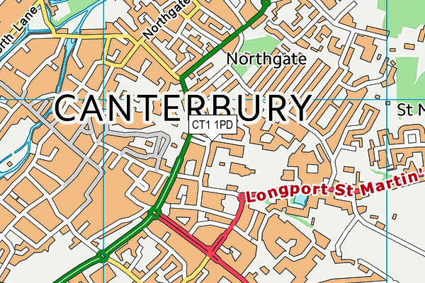 CT1 1PD map - OS VectorMap District (Ordnance Survey)