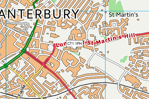 Barton Court Grammar School map (CT1 1PH) - OS VectorMap District (Ordnance Survey)