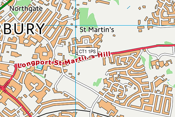 CT1 1PS map - OS VectorMap District (Ordnance Survey)