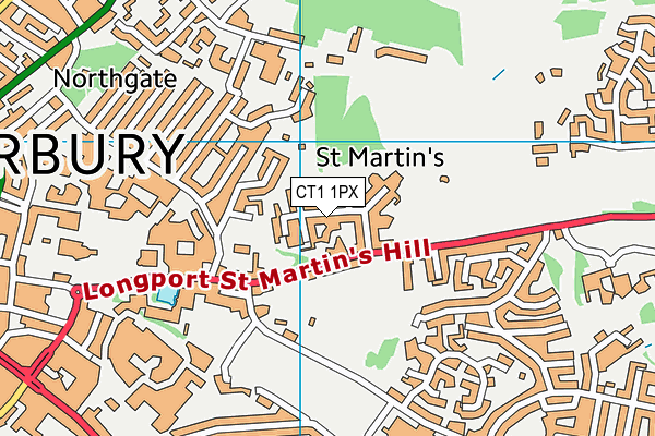 CT1 1PX map - OS VectorMap District (Ordnance Survey)