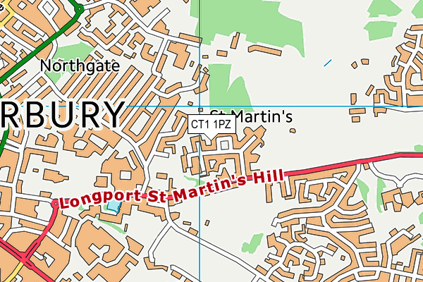 CT1 1PZ map - OS VectorMap District (Ordnance Survey)