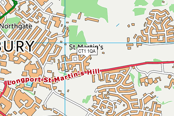 CT1 1QA map - OS VectorMap District (Ordnance Survey)