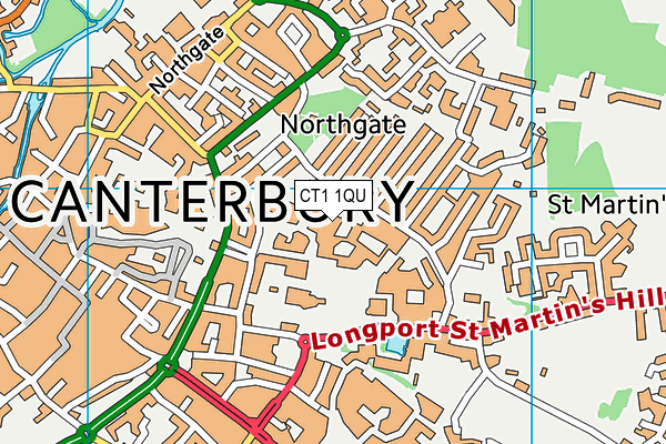 Canterbury Christ Church University map (CT1 1QU) - OS VectorMap District (Ordnance Survey)