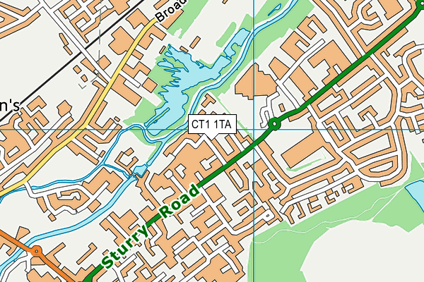 CT1 1TA map - OS VectorMap District (Ordnance Survey)