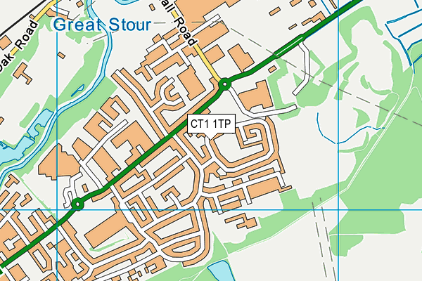 CT1 1TP map - OS VectorMap District (Ordnance Survey)