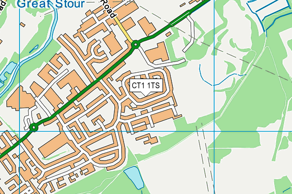 CT1 1TS map - OS VectorMap District (Ordnance Survey)