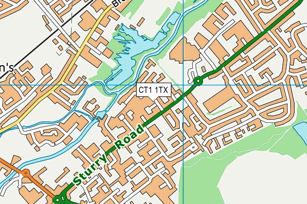 CT1 1TX map - OS VectorMap District (Ordnance Survey)