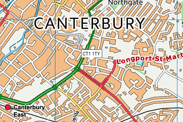 CT1 1TY map - OS VectorMap District (Ordnance Survey)