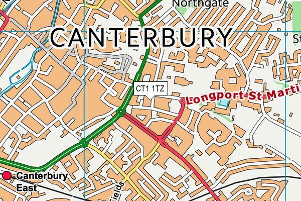 CT1 1TZ map - OS VectorMap District (Ordnance Survey)